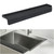 Silicone Sink Splash Guard & Edge Protector, 30 Inch Extra Long Kitchen Sink Splash Guard with Suction Cups, 5° Tilt Water Drip Back Design, DIY Cuttable Fits Any Size Single or Double Sink - Black