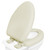 Plexon Soft Cushioned Toilet Seat, Elongated Bone, Slow-Close Lid & Seat, Quick-Release Hinge, Easy To Clean & Change