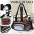 FlowFly Double Layer Cooler Insulated Lunch Bag Adult Lunch Box Large Tote Bag for Men, Women, With Adjustable Strap,Front Pocket and Dual Large Mesh Side Pockets