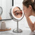 JERDON Lighted Makeup Mirror with 10X Magnification - Nickel - JS8510BN