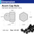 18PCS 1/4"-20 Acorn Cap Nuts, Black Zinc Plated 304 Stainless Steel