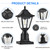 DARIISI 2 Pack Solar Post Lights with Pier Mount Base, 6000K Motion Sensor Solar Lamp Post Light, Waterproof Outdoor Post Lantern for Garden Patio Outside Pole Pillar (Cool White)