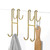 Over Shower Glass Door Hook, 2 Pack Gold Stainless Steel Extended Shower Door Hooks, Bathroom Frameless Drilling-Free Hanger, Double Side Towel Hooks