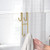 Over Shower Glass Door Hook, 2 Pack Gold Stainless Steel Extended Shower Door Hooks, Bathroom Frameless Drilling-Free Hanger, Double Side Towel Hooks