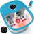 KNQZE Collapsible Foot Spa Bath with Heat & Bubble, Foot Soaking Tub with Timer and Red Light, 16 Rollers & Pumice Stone, Enjoy Warm Water Foot Bath, Gift for Wife and Mom, Blue