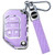 Montague Key Fob Cover for Jeep with Keychain, Premium TPU Key Case Compatible with Jeep Wrangler JL JLU Gladiator JT Rubicon Sahara Remote Smart Car Flip Key Protector（4 Buttons Purple）