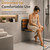 Folding Shower Seat Teak, Bathla Safety Furniture Stainless Steel, Shower Seats for Elderly, Fold Down Shower Seat, Black Stainless Steel