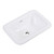 Bathroom Rectangle Vessel Sink 20" x 15" Semi Recessed Sink White Drop in ceramic Sink with Overflow Modern Sinks Bowl Vanity Above Counter Basin