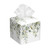 Watercolor Floral Leaves Tissue Box Holder,Square Leather Tissue Box Cover with Bottom Belt,Waterproof Modern Napkin Holder Organizer for Car Bathroom Nightstand Vanity Tabletop,5.2" x 5.2" x 5.2"