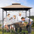 Grill Gazebo Replacement Canopy Roof – Hugline 5x8 Outdoor Grill Shelter Canopy Top Double Tiered BBQ Tent Cover Fit for Model L-GG001PST-F (Beige)