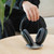 All-Aluminum Headphone Stand for AirPods Max, Full CNC-Machined Metal Base with Soft Silicone Contact Pad, Futuristic Ring Design, Stable Desktop Display Dock (Gray)