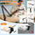 KIRKAS 12X Magnifying Glass with Light and Stand, Extra-Long Arm Knob