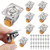 Murtenze 8PCS Mini Swivel Caster Wheels 1/2 inch, Orange