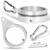 BONWIN 2" Large Flag Pole Rings, 2 Pcs Aluminum Alloy Spinning Flag Pole Ring Clips Swivels, 360° Rotating Anti Wrap Flagpole Ring Hardware with Stainless Steel Carabiners for 1.6-2" Diameter