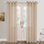 Palma Linen Textured Semi Sheer Curtains for Living Room 96 Inches Long Draperies Curtains Bronze Grommet (52''W x 96''L, 2 Panels, Tan)