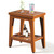 14" Compact Solid Teak Shower Bench with Storage Shelf
