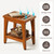 14" Compact Solid Teak Shower Bench with Storage Shelf