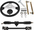 Trkimal 300mm Steering Wheel Tie Rod Rack Adjustable Shaft Tie Rod Kits for Go Kart ATV UTV 110cc 125cc 140cc 150cc