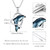 Dolphin Necklace for Women 925 Sterling Silver Blue Crystal Heart Dolphin Necklace Animal Beach Jewelry Gifts for Women