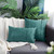 BRAWARM Faux Leather Throw Pillow Cover 18x18 Inches, Teal, 1 Pack
