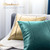 BRAWARM Faux Leather Throw Pillow Cover 18x18 Inches, Teal, 1 Pack