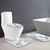 3PCS Bathroom Mat Set, Nautical Coastal Starfish Seashell Coral Ocean Beach Seascape U-Shaped Mat and Toilet Lid Cover Soft Plush Memory Foam Bathroom Toilet Rugs