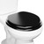 Round Black Wood Toilet Seat with Baked Enamel Finish, Heavy Duty Round Toilet Seat for Bathroom, Support 400 lbs, Wooden Toilet Lid with Chrome Hinge, Grip-Tight Bumpers, Easy Clean, Quick Assembly