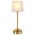 YAYZA! Cordless Table Lamp Adjustable Height Desk lamp, Fabric Shade 7500mAh Rechargeable LED Wireless Touch Night Light Stepless Dimming, 3 Color Temperatures with Edison Bulb (Short Gold - 1 Pack)