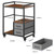 22" x 18.5" Large Printer Stand with Wheels, Mobile Rolling Printer Table Cart for Home Office, Rustic Brown Storage Organizer for Scanner, Fax, CPU, Shredder