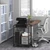 22" x 18.5" Large Printer Stand with Wheels, Mobile Rolling Printer Table Cart for Home Office, Rustic Brown Storage Organizer for Scanner, Fax, CPU, Shredder