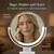 Fancii Travel Magnifying Mirror 10x /1x with Lights, Rechargeable | 9-Inch Extra Large LED Lighted Makeup Mirror, Folding Double Sided Portable Vanity Mirror, 3 Light Settings, Touch Sensor (Sadie)