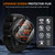 Suoman 3+2 Pack for Garmin Fenix 8 (AMOLED) 47MM Screen Protector + Charger Port, 2.5D 9H Hardness Tempered Glass Screen Protective Film