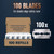 King C. Gillette Double-Edge Safety Razor blades for better control, 100 count, with anti-friction coating