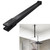 Shower Door Rod, 18 1/5"(462mm)-31 7/10"(805mm) Length Stainless Steel Ceiling-to-Glass Support Bar, for 5/16"(8mm) to 3/8"(10mm) Thick Frameless Glass Door, Matte Black Bracket