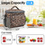 FlowFly Insulated Reusable Lunch Bag Adult Large Lunch Box for Women and Men with Adjustable Shoulder Strap,Front Zipper Pocket and Dual Large Mesh Side Pockets,Leopard