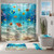 4PCS Ocean Fish Kids Shower Curtain Set Undersea Bathroom Set with Rugs