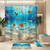 4PCS Ocean Fish Kids Shower Curtain Set Undersea Bathroom Set with Rugs
