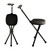 Yayayo Hold 440 lbs Folding Canes with Seat Walking Stick Height Adjustment Cane Seat Capacity Frosted Handle with Magnetic Therapy Stone Crutches Stool (Square LED)