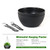 WSMKSZ 10 inch Hanging Planters for Outdoor Indoor Plants with Drainage Holes and Chain, 2 Pack Round Hanging Flower Pots for Garden Home Porch Decor, Black