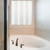 White Waterproof Plastic Shower Curtain 48x48 for Bathroom Window