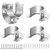 Closet Rod Bracket, Heavy Duty Closet Rod Holders, 1 Inch Closet Pole Socket Stainless Steel Closet Rod End Support U Shaped Wardrobe Bracket Flange Rod Holder, Silver (4 Pack)