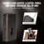 Cigar Lighter with V Cutter, Punch, Draw Tool – Dual Torch Flame, Flip Lid Cigar Rest – Refillable Windproof Butane Lighter Gift Set for Men – Grey Finish (NO Butane)