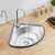 Single Bowl Hand Wash Sink, Wall-Mounted Stainless Steel Corner Basin Sink with Faucet and Drain Kit, Triangular Hand Basin Sink for Kitchen, Bar, Restaurant Silver 17.32" X 14.57"