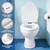 Plexon Soft Cushioned Toilet Seat, Elongated White, Slow-Close Lid & Seat, Quick-Release Hinge, Easy To Clean & Change