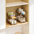 Delamu 2-Tier Under Sink Organizers and Storage, Multi-Purpose Stackable Bathroom Cabinet organizers, Pull Out Kitchen Pantry Organization and Storage with Dividers(2 Pack, Amber)
