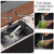 21.7 * 17.7in Drop In Kitchen Sink,Black Stainless Steel Single Bowl Sink,Topmount Workstation Sink With Pull Out Faucet,Soap Dispenser And Drain Basket