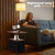 PESRAE Floor Lamp with Table & 2 Drawers, End Table with Lamp, Natural Wood