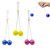 3 Pairs Clacker Ball,Ladder Balls, Toss Game Balls, Children's and Adults' Pressure reducing Balls,Used for Training Balance Ability, Concentration (Randomly Send 3 Colors)