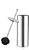 Chrome Toilet Plunger with Holder Bathroom Metal Canister Holder Drip Cup, Heavy Duty, Deep Cleaning Silver