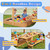Kids Wooden Sandbox with Picnic Table, 2-in-1 Large Sand Box
